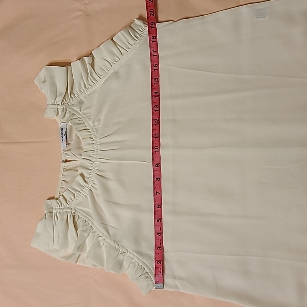 The Workshop Elegant Cream Ruffle Sleeveless Top - Picture 8 of 9
